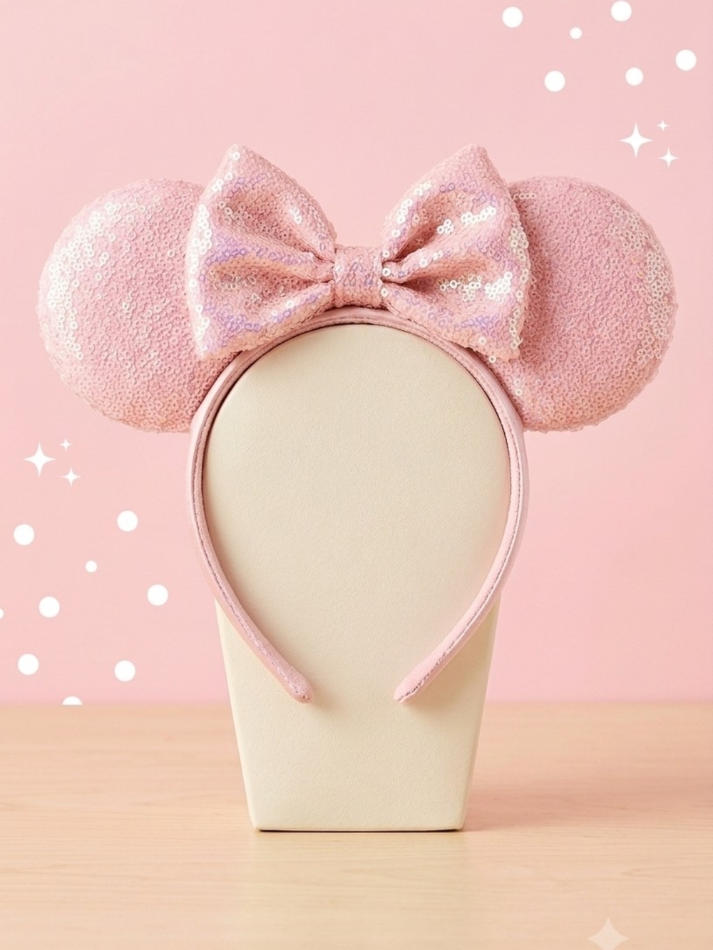 Disney Parks Style Pink Sequin Minnie Mouse Ears Headband - NWOT